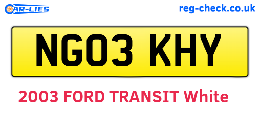 NG03KHY are the vehicle registration plates.