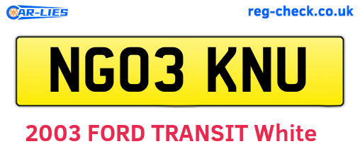 NG03KNU are the vehicle registration plates.
