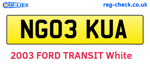 NG03KUA are the vehicle registration plates.