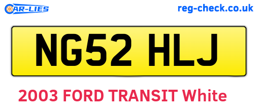 NG52HLJ are the vehicle registration plates.