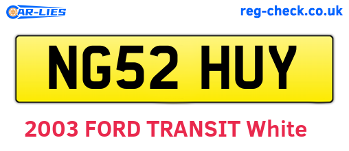 NG52HUY are the vehicle registration plates.