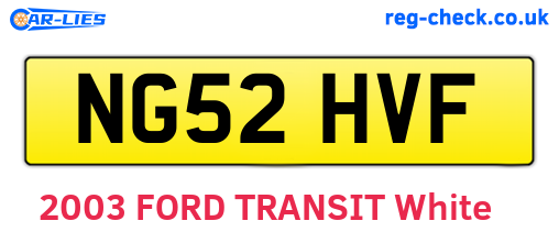 NG52HVF are the vehicle registration plates.