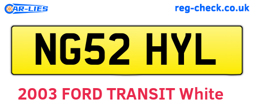 NG52HYL are the vehicle registration plates.