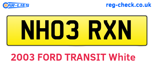 NH03RXN are the vehicle registration plates.