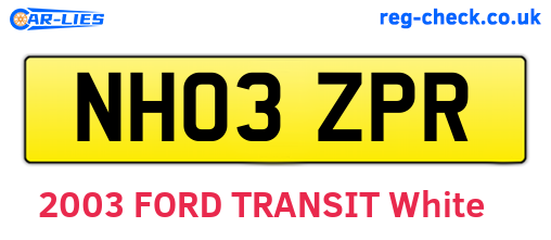 NH03ZPR are the vehicle registration plates.