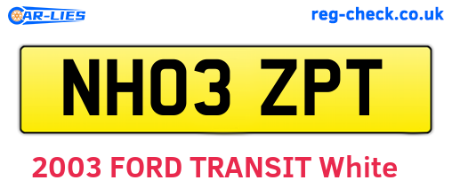 NH03ZPT are the vehicle registration plates.