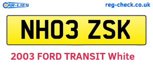 NH03ZSK are the vehicle registration plates.