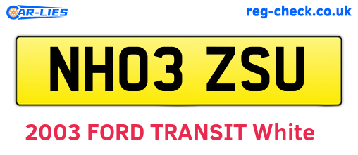 NH03ZSU are the vehicle registration plates.