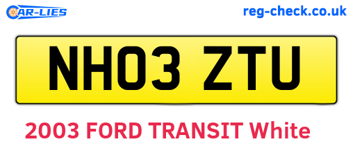 NH03ZTU are the vehicle registration plates.