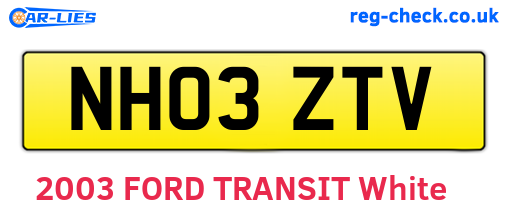 NH03ZTV are the vehicle registration plates.
