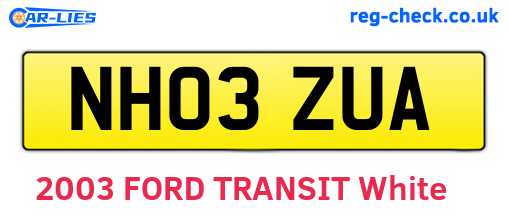 NH03ZUA are the vehicle registration plates.