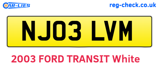 NJ03LVM are the vehicle registration plates.
