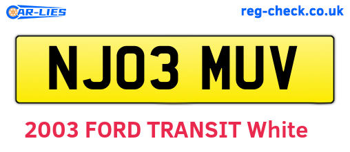 NJ03MUV are the vehicle registration plates.