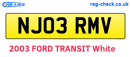 NJ03RMV are the vehicle registration plates.