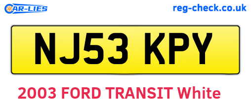 NJ53KPY are the vehicle registration plates.