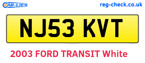 NJ53KVT are the vehicle registration plates.