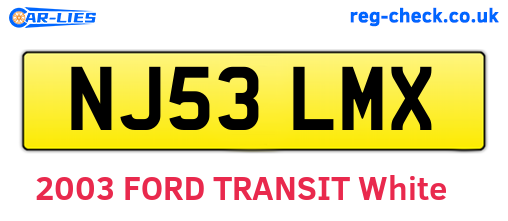 NJ53LMX are the vehicle registration plates.