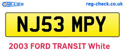 NJ53MPY are the vehicle registration plates.