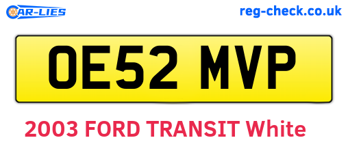 OE52MVP are the vehicle registration plates.