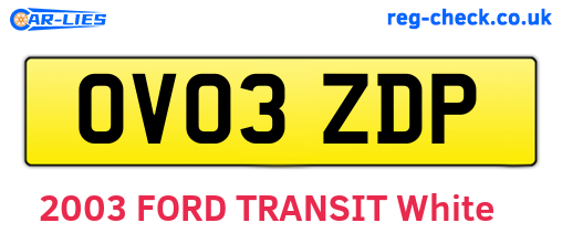 OV03ZDP are the vehicle registration plates.