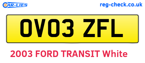 OV03ZFL are the vehicle registration plates.