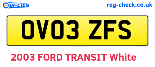 OV03ZFS are the vehicle registration plates.