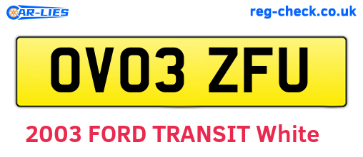 OV03ZFU are the vehicle registration plates.