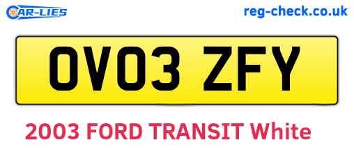 OV03ZFY are the vehicle registration plates.