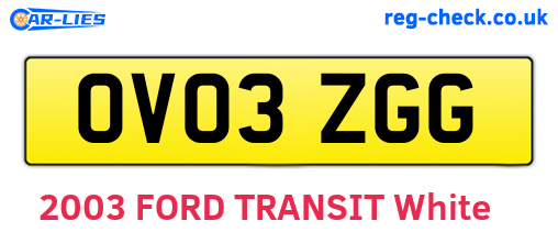 OV03ZGG are the vehicle registration plates.