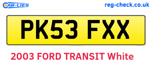 PK53FXX are the vehicle registration plates.