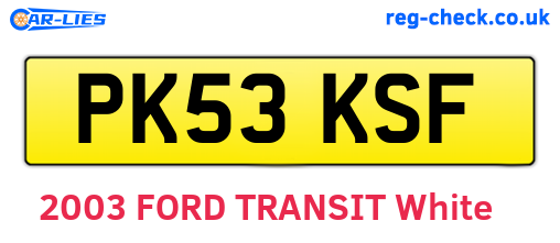 PK53KSF are the vehicle registration plates.