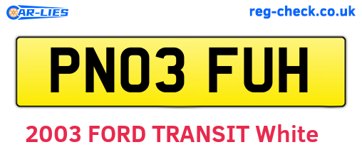 PN03FUH are the vehicle registration plates.