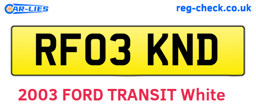 RF03KND are the vehicle registration plates.