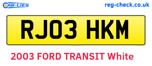RJ03HKM are the vehicle registration plates.