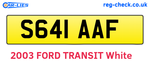S641AAF are the vehicle registration plates.