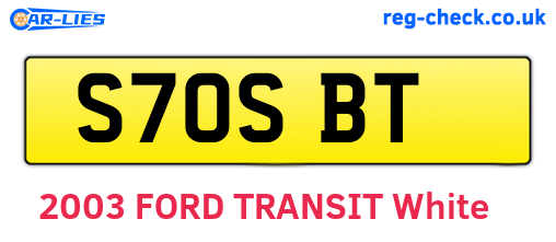 S70SBT are the vehicle registration plates.