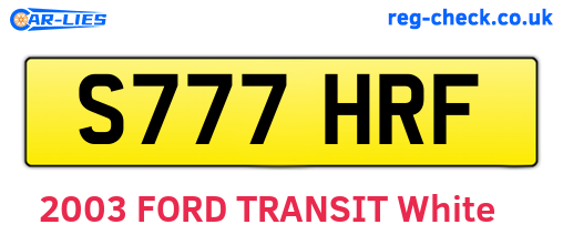 S777HRF are the vehicle registration plates.