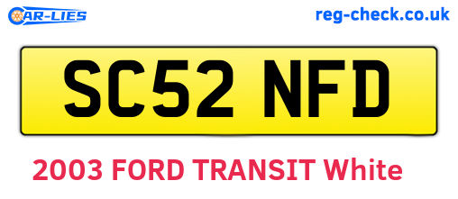 SC52NFD are the vehicle registration plates.