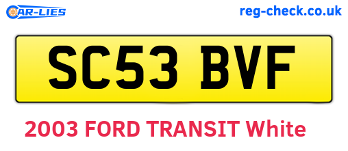 SC53BVF are the vehicle registration plates.