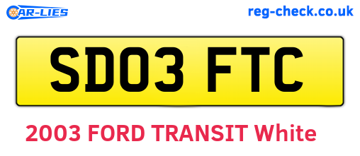 SD03FTC are the vehicle registration plates.