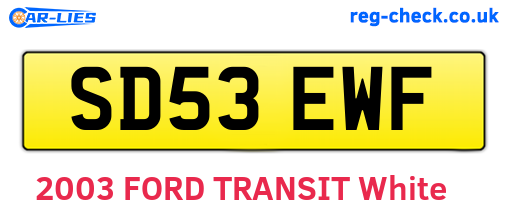 SD53EWF are the vehicle registration plates.