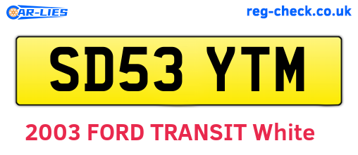 SD53YTM are the vehicle registration plates.