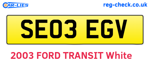 SE03EGV are the vehicle registration plates.