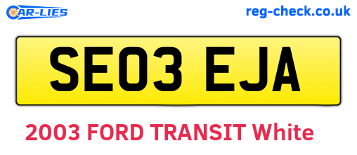 SE03EJA are the vehicle registration plates.