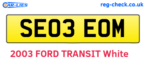 SE03EOM are the vehicle registration plates.