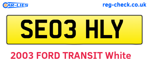 SE03HLY are the vehicle registration plates.