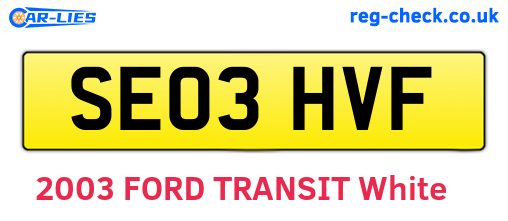 SE03HVF are the vehicle registration plates.