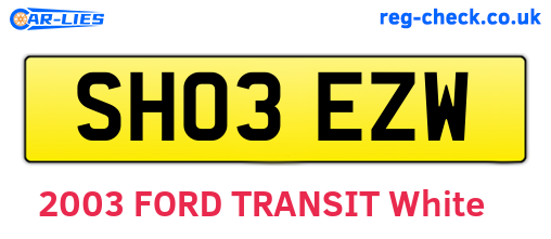 SH03EZW are the vehicle registration plates.