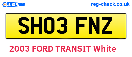 SH03FNZ are the vehicle registration plates.