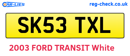 SK53TXL are the vehicle registration plates.